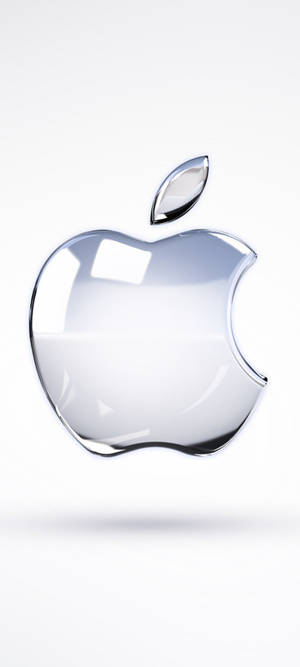 Logo Apple argintiu pe alb pentru iPhone — iPhone 14 Pro Fundal
