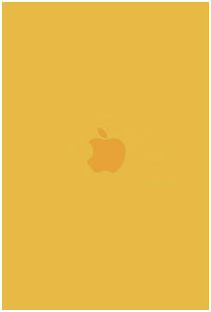 Logo Apple imprimat pe fundal estetic galben pastel drăguț — Estetică galben pastel Fundal