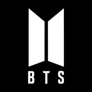 Logo BTS Alb și Negru
