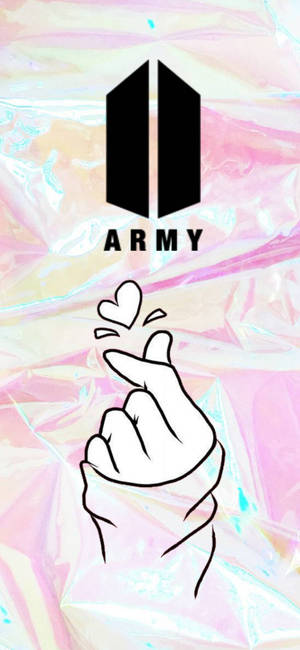 Tapet cu logo BTS Finger Heart — Logo bts GIF Fundal