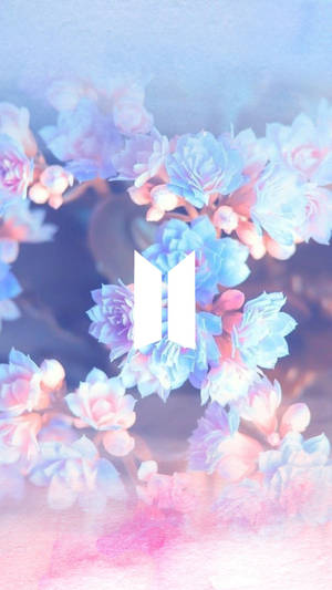 Tapet cu logo BTS floral — Logo bts GIF Fundal