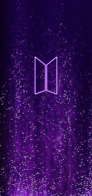 Fundal de ecran cu logo BTS neon mov — Logo bts GIF Fundal