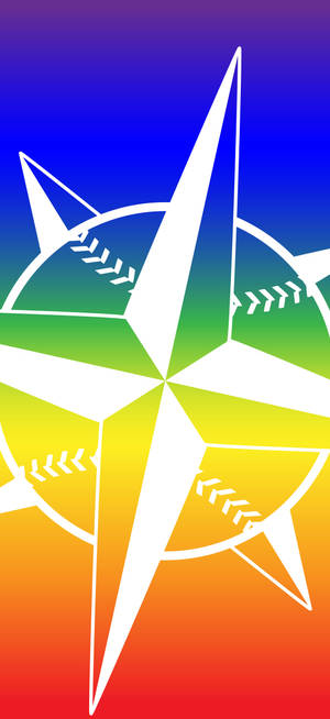 Fond de ecran logo rainbow Seattle Mariners — iPhone 18 Pro Max Fundal