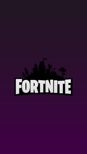 Tapet cu logo-ul Fortnite pe fundal mov
