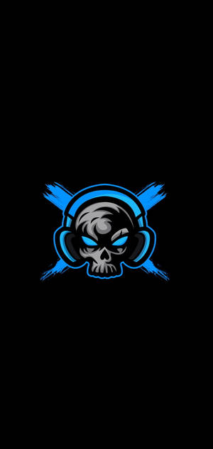 Craniu cu Căști Gaming Logo HD — iPhone 17 Pro Fundal