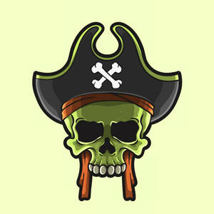 Wallpaper Logo Pirat Craniu Verde
