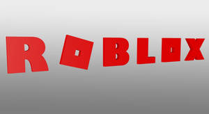 Tapet 3D creativ și elegant cu designul logo-ului jocului video Roblox.