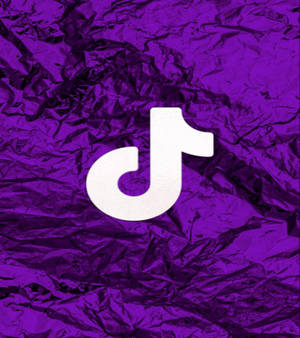 Fond de ecran Logo TikTok pe Pânză Mov Închis — Motorola Razr Fold Fundal