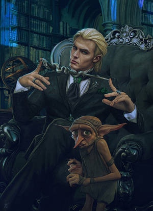 Lucius Malfoy și sclavul elf Dobby — Harry potter estetic Fundal