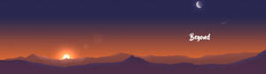 Wallpaper dual monitor apus peste munți minimaliști — 3840x1080 Fundal