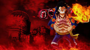 Luffy Gear 4 Castelul în Flăcări wallpaper — Luffy gear 4 Fundal