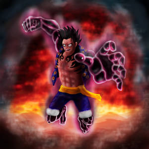 Fond de ecran Luffy Gear 4 Privire Furioasă — Luffy gear 4 Fundal