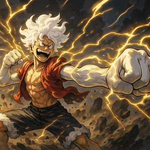 Luffy 4K, Anime, Gear 5, Alb, Fundal Luffy, Luffy, Estetică Luffy