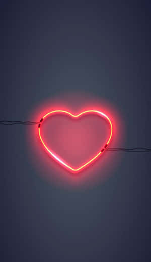 Inimă neon — Estetică Neon Roșu Fundal