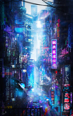 Lumini de neon și ploaie frumoasă — Tokyo GIF Fundal