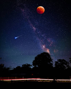 Wallpaper eclipsă lunară galaxie — Samsung Galaxy S20 Fundal