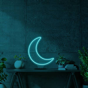 Tapet Lună Neon Aqua — Neon lună Fundal
