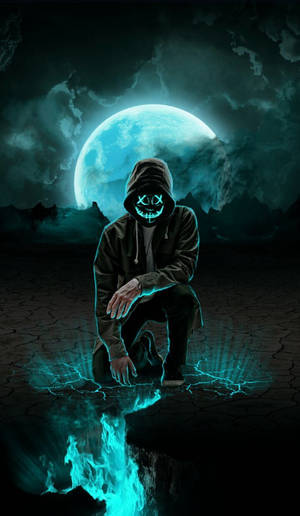 Fundal Lună Neon Fumurie — Neon lună Fundal