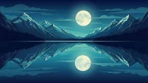 Fond de ecran cu artă vectorială a unei luni pline reflectate într-un lac, stil SVG. — Luna Fundal