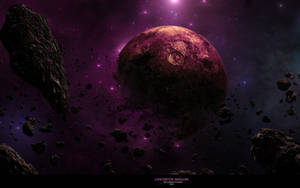 Fundal Lună violetă în galaxie — Galaxie lună Fundal