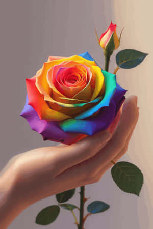 floare,mână,valentin,trandafir,spiritual,mândrie,lgbtq,curcubeu,iubire