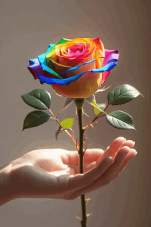dragoste,curcubeu,lgbtq,mândrie,spiritual,trandafir,valentine,mână,floare