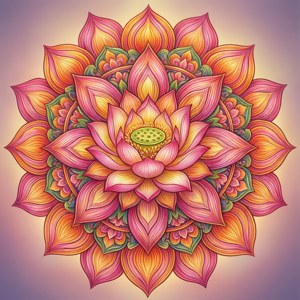 Mandala florală intricată înconjurând simbolul Om, culori vibrante — Huawei nova Flip S Fundal