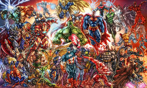 Marvel Comics în culori vii și desen strălucitor.