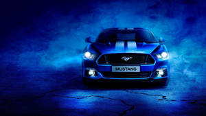Tapet mașină 4k Ford Mustang metalic albastru — Mașină 4K GIF Fundal
