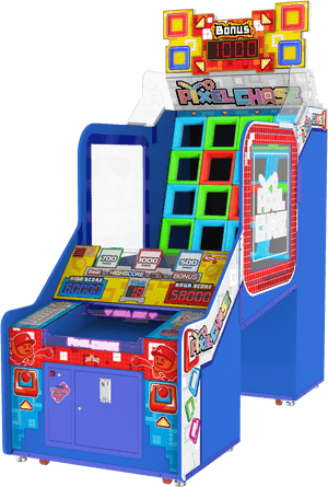 Mașină de arcadă Colorful Pixel Chase — Albastru închis Fundal