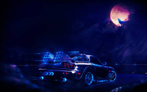 Mașină Rapidă și Galaxie Lunară — Galaxie lună Fundal