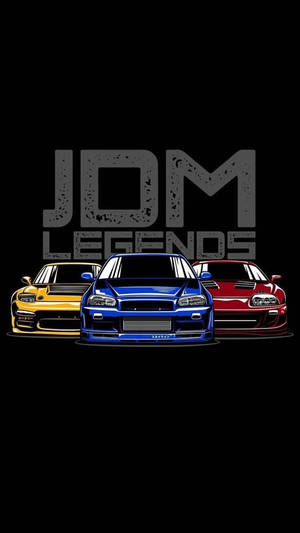 Mașini JDM pe fundal negru — Mașini JDM Fundal