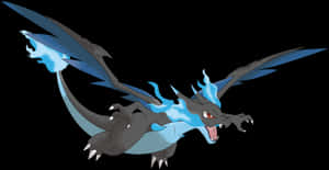 Mega Charizard X în zbor