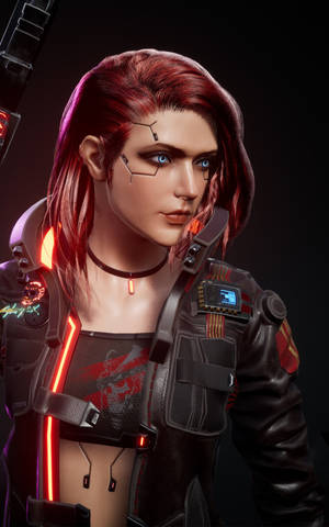 Membră a Gangului Feminin în Cyberpunk pentru Android — Galaxy Tab Active5 Fundal