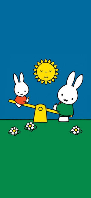 Tapet Miffy leagăn parc — iPhone 13 Pro Max Fundal