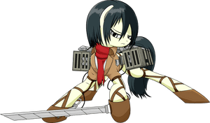 Parallaxmlp, Atacul Titanilor, Mikasa Ackerman, Ponificată, Descărcare HD PNG