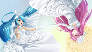 Fundal de ecran cu Miku și Chuchu lesbiene anime — Anime Lesbian Fundal