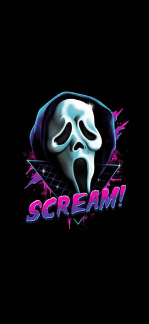 Minimalist Fantomă Drăguță Ghostface Fundal Negru — Galaxy A18 Fundal