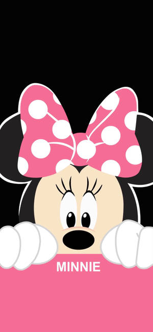 Fond de ecran Minnie Mouse uitându-se după un perete — iPhone 12 Pro Max Fundal