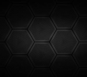 Model abstract hexagonal metalic negru