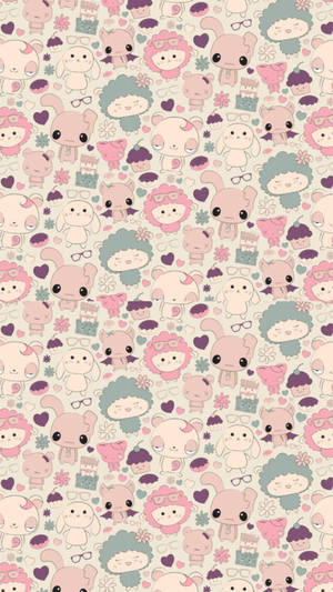 Fundal model animale kawaii.
