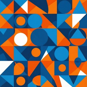 Model geometric de triunghiuri și cercuri în culorile Eventbrite, cu logo integrat. — Tecno Phantom Fundal