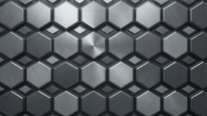 Model geometric hexagonal în gri metalic — Gri estetic Fundal