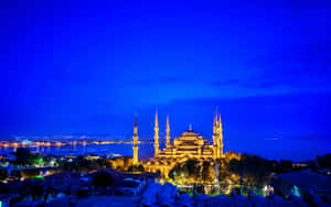 Moscheea Sultan Ahmed Istanbul seara albastră