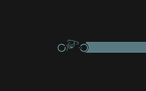 Fundal de perete minimalist cu motociclist albastru-verde