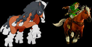 Mudsdale și Epona — Cal Fundal