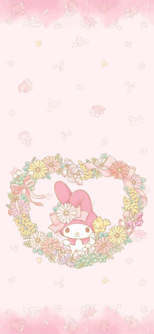 My Melody Cute în Ramiță Florală Inimă — Huawei nova 15 Fundal