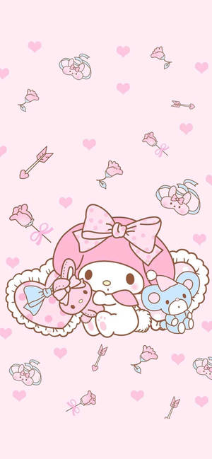 Fond de ecran My Melody Iepurele Alb — iPhone 18 Fundal