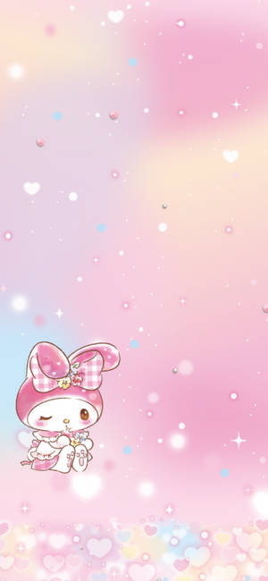 Fond de ecran My Melody în gradient pastel — iPhone 17e Fundal