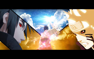 Tapet Naruto și Sasuke cu nori — Naruto și hinata Fundal